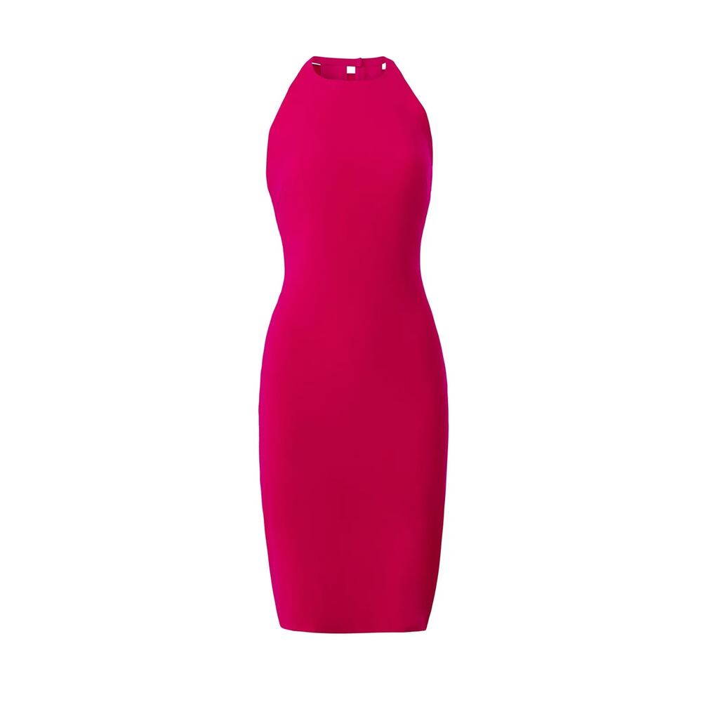 Badgley Mischka Magenta Bow Back Dress Size 0 - Picture 5 of 11